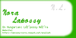 nora lapossy business card